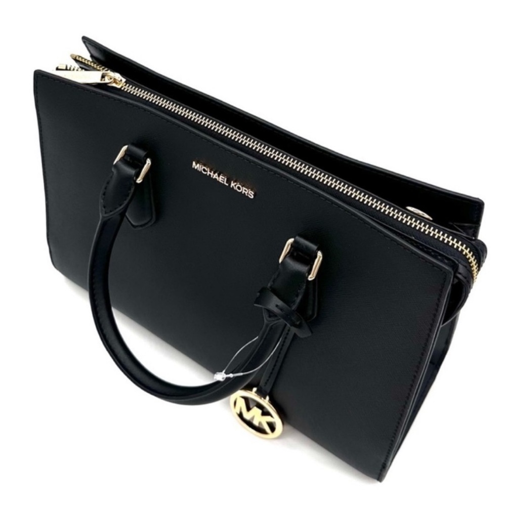 Michael Kors Sheila Medium Center Zip Satchel Bag & Large Double Zip Wallet - Picture 9 of 16